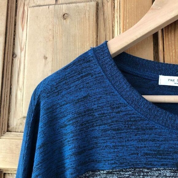 Rag & Bone Women's Size Small Blue Gray Black Striped Sweater Knit Casual - Picture 4 of 7